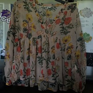 lucky brand long sleeve floral shirt